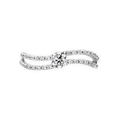 Histoire d'Or Bague Vrille Double Or Blanc Oxyde De Zirconium Discount