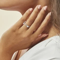 Histoire d'Or Bague Vrille Double Or Blanc Oxyde De Zirconium Discount