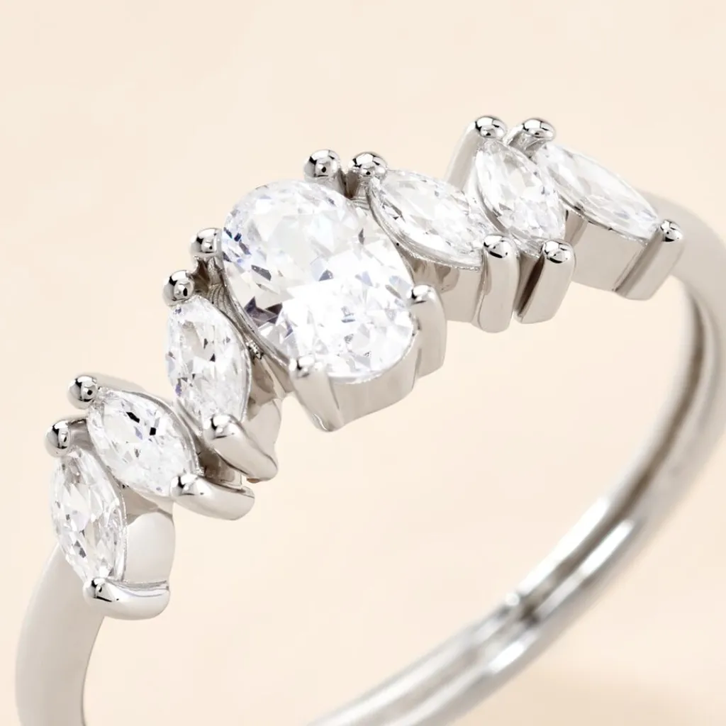 Histoire d'Or Bague Winter Sweetness Argent Blanc Oxyde De Zirconium Sale