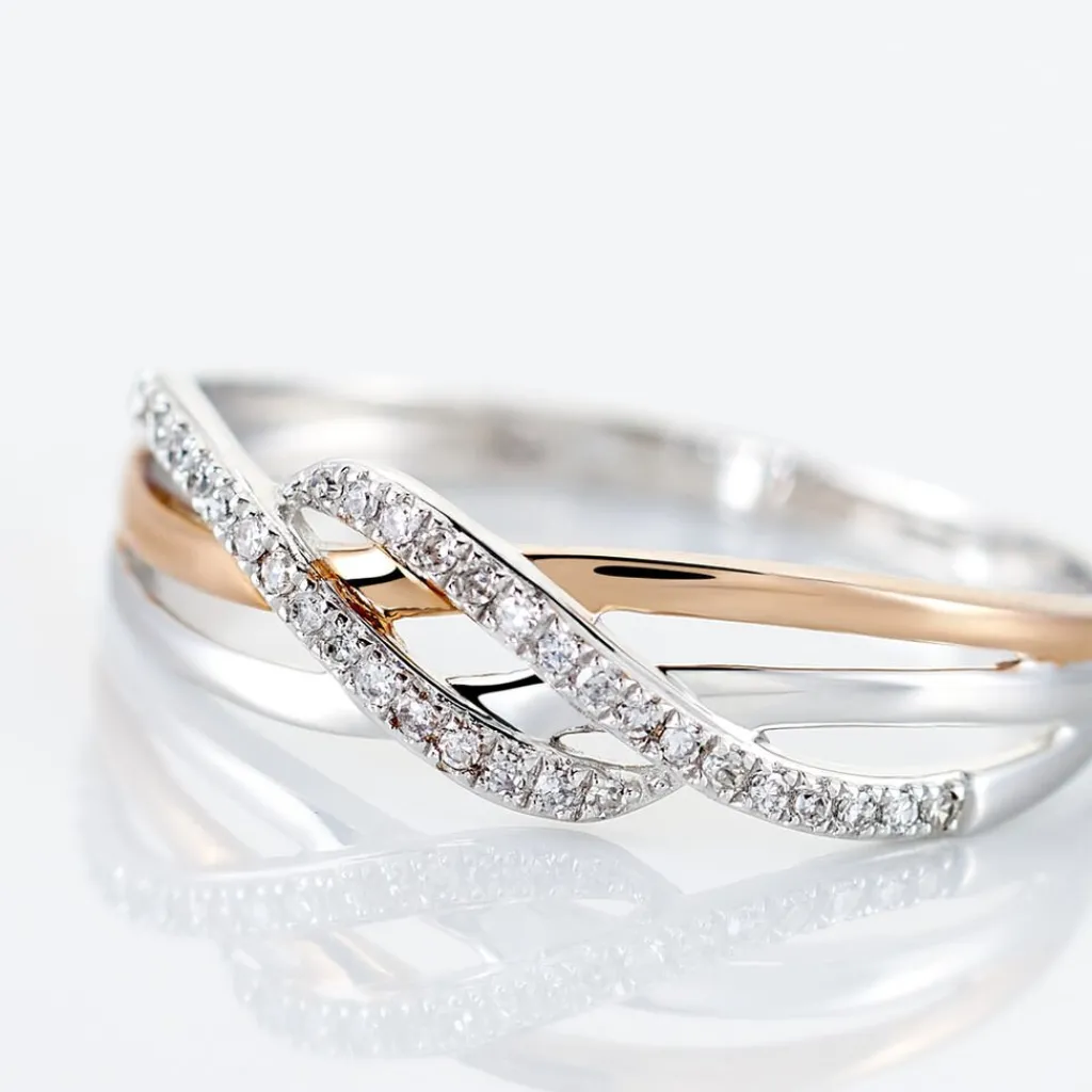 Histoire d'Or Bague Zinna Or Bicolore Diamant New