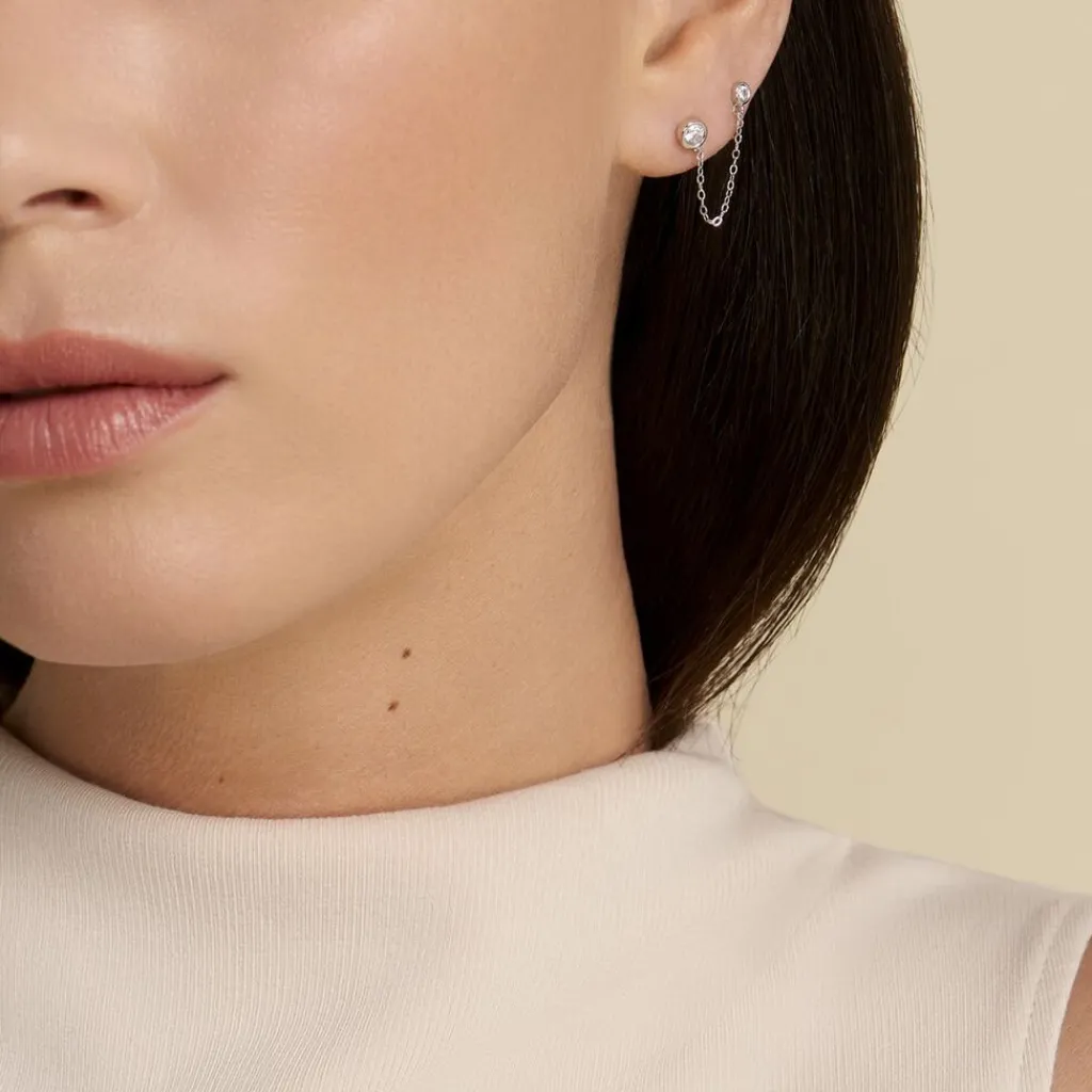 Histoire d'Or Bijou D'oreille Argent Blanc Cheyanne Oxydes De Zirconium Hot