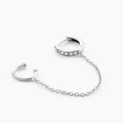 Histoire d'Or Bijou D'oreille Unitaire Argent Blanc Haim Oxydes De Zirconim New