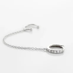 Histoire d'Or Bijou D'oreille Unitaire Argent Blanc Haim Oxydes De Zirconim New