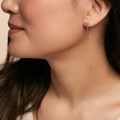 Histoire d'Or Bijou D'oreille Unitaire Astrid Plaqué Or Jaune Oxyde De Zirconium Clearance