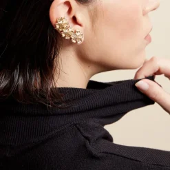 Histoire d'Or Bijou D'oreille Unitaire Dyonis Acier Jaune New