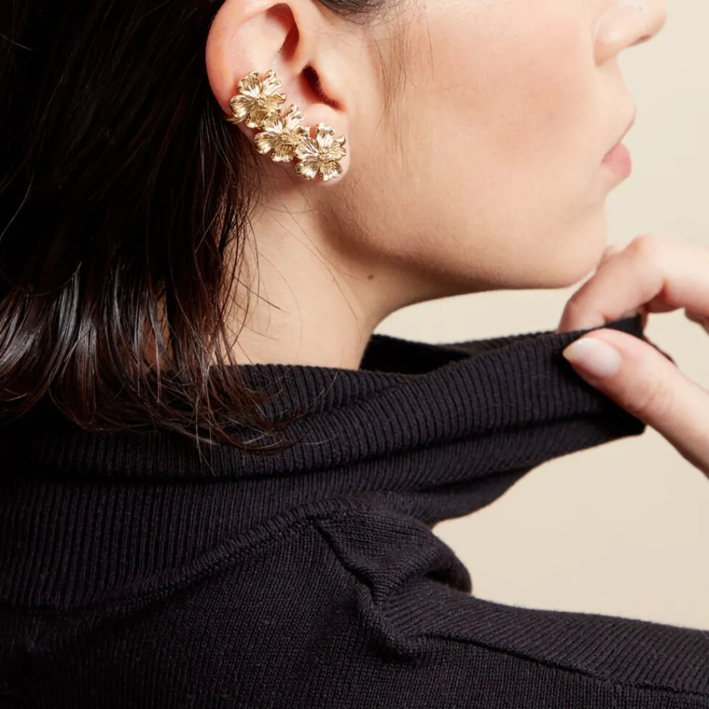 Histoire d'Or Bijou D'oreille Unitaire Dyonis Acier Jaune New