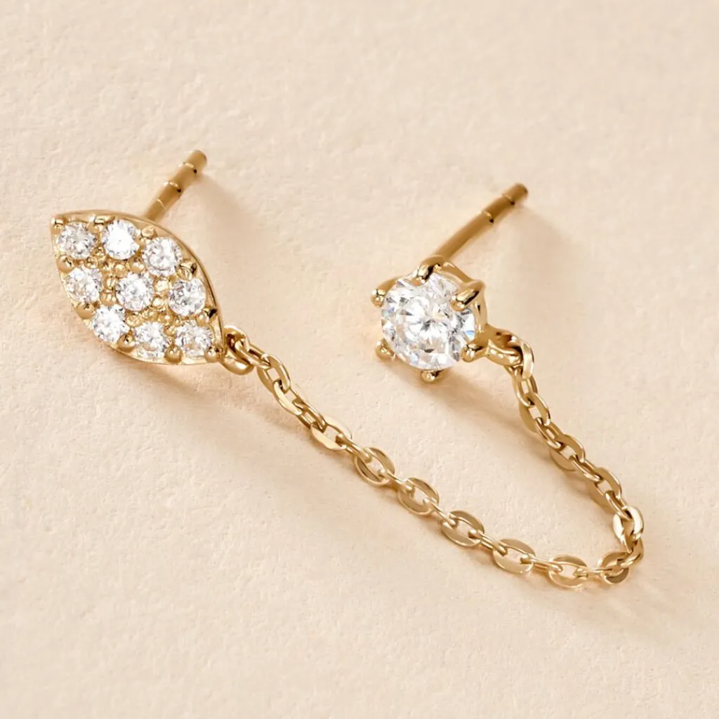 Histoire d'Or Bijou D'oreille Unitaire Ferdy Or Jaune Oxyde De Zirconium Best