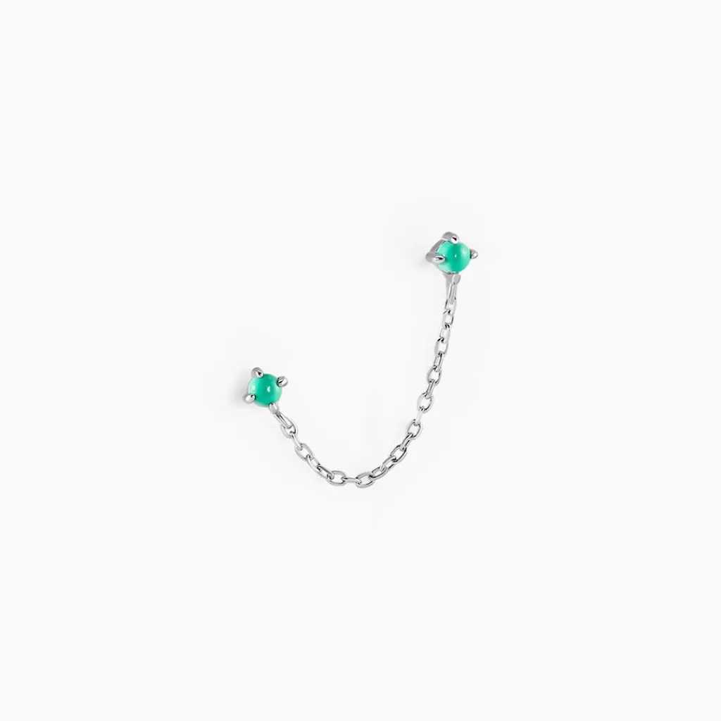 Histoire d'Or Bijou D'oreille Unitaire Goddess Argent Blanc Turquoise Outlet