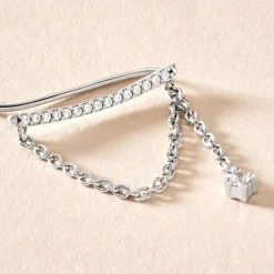 Histoire d'Or Bijou D'oreille Unitaire Joselyn Argent Blanc Oxyde De Zirconium Hot