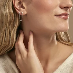 Histoire d'Or Bijou D'oreille Unitaire Kirstie Argent Blanc Oxyde De Zirconium Clearance