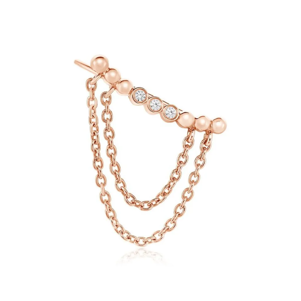 Histoire d'Or Bijou D'oreille Unitaire Katelyn Argent Rose Oxyde De Zirconium Outlet