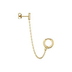 Histoire d'Or Bijou D'oreille Unitaire Plaqué Or Maverick Oxyde De Zirconium New