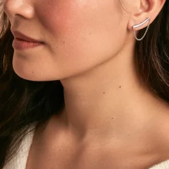 Histoire d'Or Bijou D'oreille Unitaire Parigi Argent Blanc