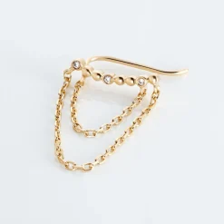 Histoire d'Or Bijou D'oreille Unitaire Plaqué Or Jaune Kazia Oxydes De Zirconium