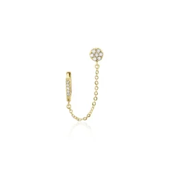 Histoire d'Or Bijou D'oreille Unitaire Plaqué Or Hesmee Oxyde De Zirconium Sale