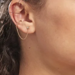 Histoire d'Or Bijou D'oreille Unitaire Plaqué Or Sweyn Oxyde De Zirconium Clearance