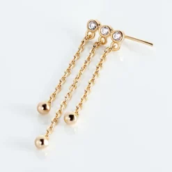 Histoire d'Or Bijou D'oreille Unitaire Plaqué Or Jaune Kolya Oxydes De Zirconium Online