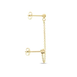 Histoire d'Or Bijoux D'oreille Unitaire Pendante Plaqué Or Jaune Dofi Oxyde