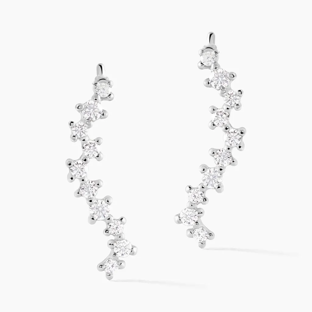 Histoire d'Or Bijoux D'oreilles Brandi Argent Rhodié Oxyde De Zirconium Hot