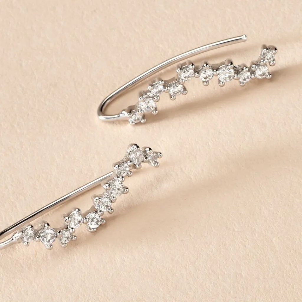 Histoire d'Or Bijoux D'oreilles Brandi Argent Rhodié Oxyde De Zirconium Hot