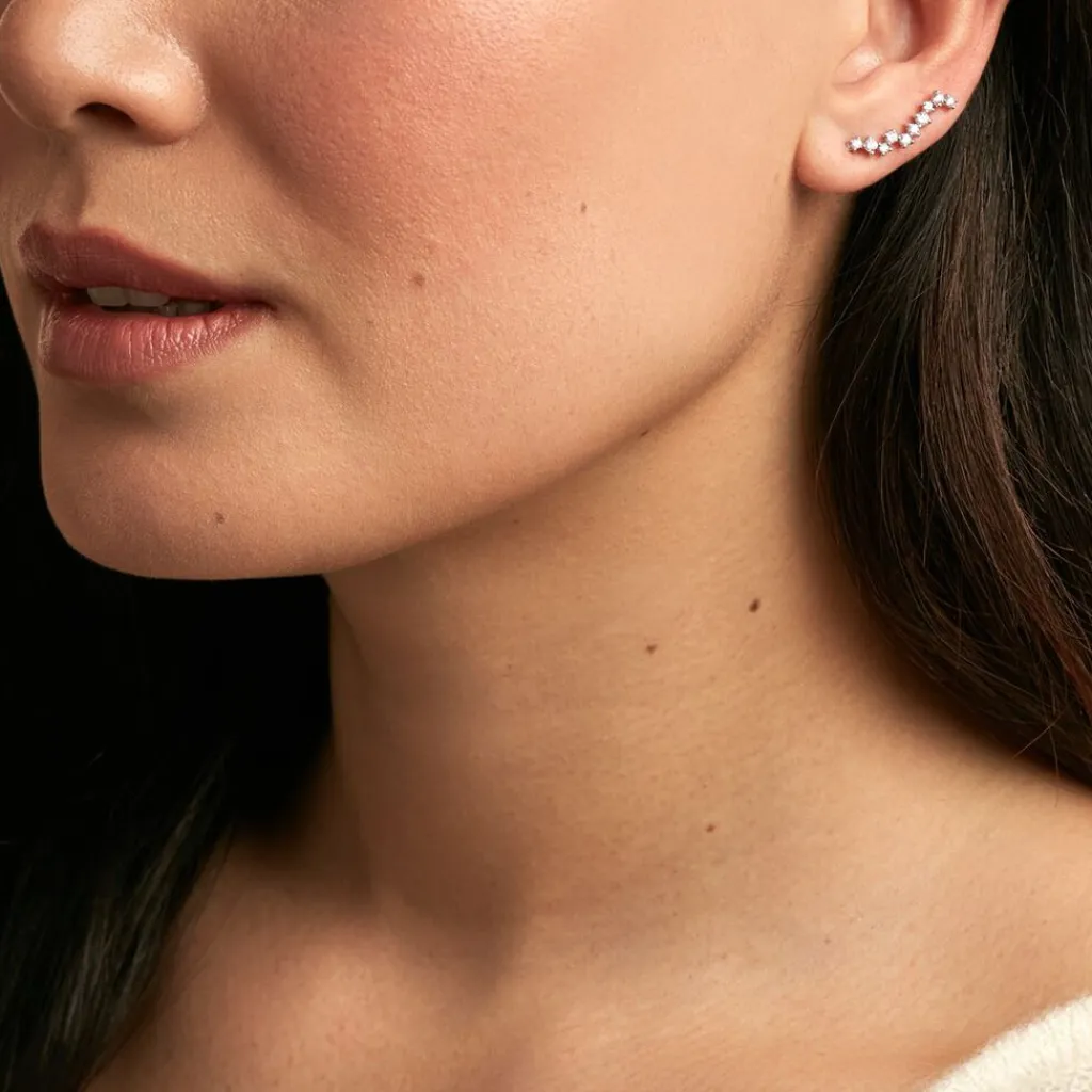 Histoire d'Or Bijoux D'oreilles Brandi Argent Rhodié Oxyde De Zirconium Hot