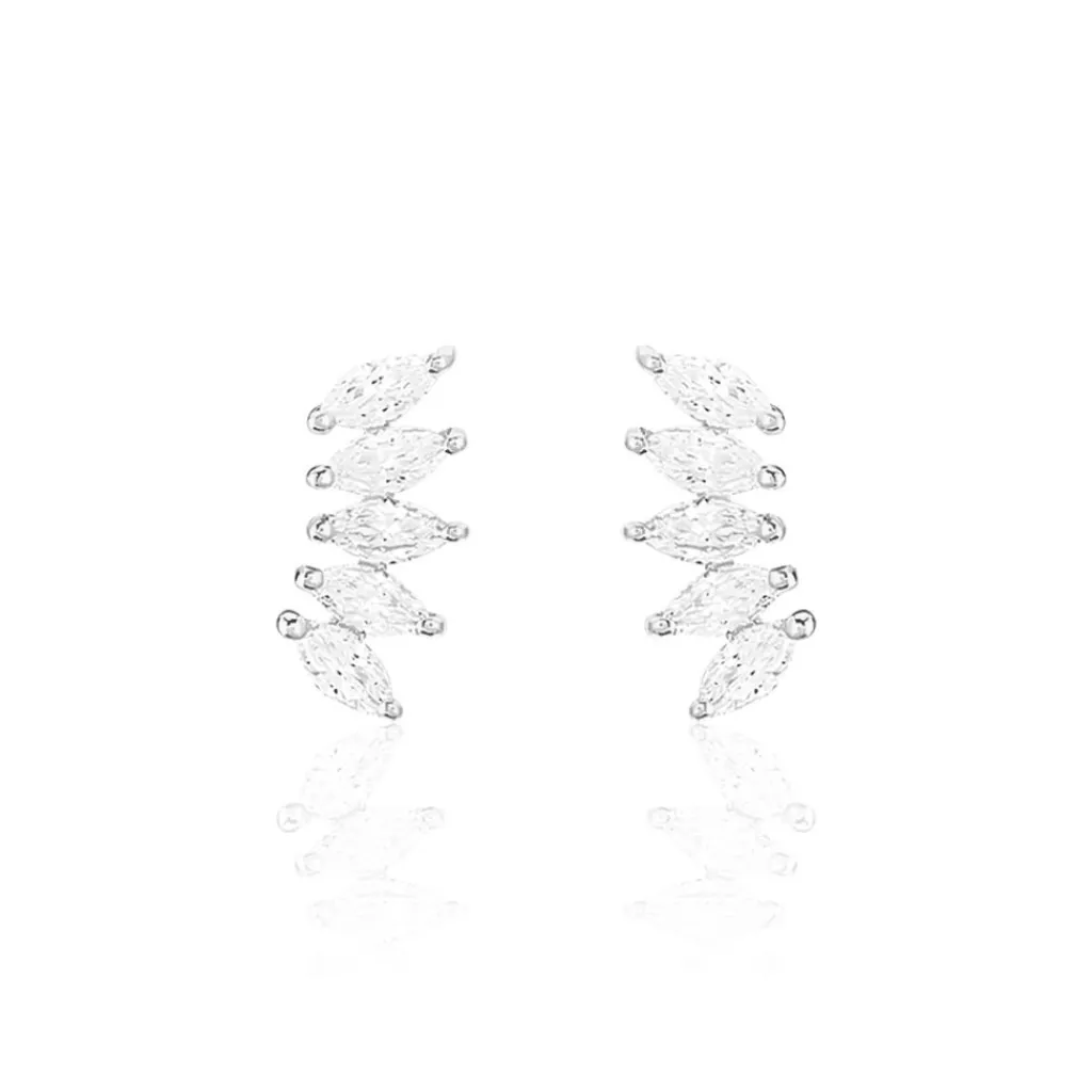 Histoire d'Or Bijoux D'oreilles Edma Or Blanc Oxyde De Zirconium Best