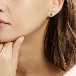 Histoire d'Or Bijoux D'oreilles Emotion Or Jaune Emeraude Diamant or jaune émeraude Best