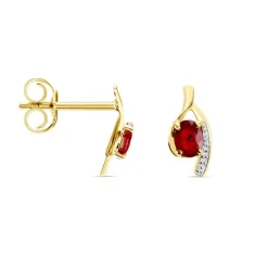 Histoire d'Or Bijoux D'oreilles Emotion Diamant or jaune rubis Hot