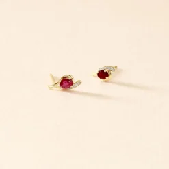 Histoire d'Or Bijoux D'oreilles Emotion Diamant or jaune rubis Hot