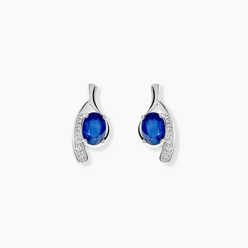 Histoire d'Or Bijoux D'oreilles Emotion Diamant or blanc saphir Discount