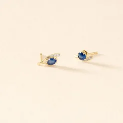 Histoire d'Or Bijoux D'oreilles Emotion Diamant or jaune saphir Hot