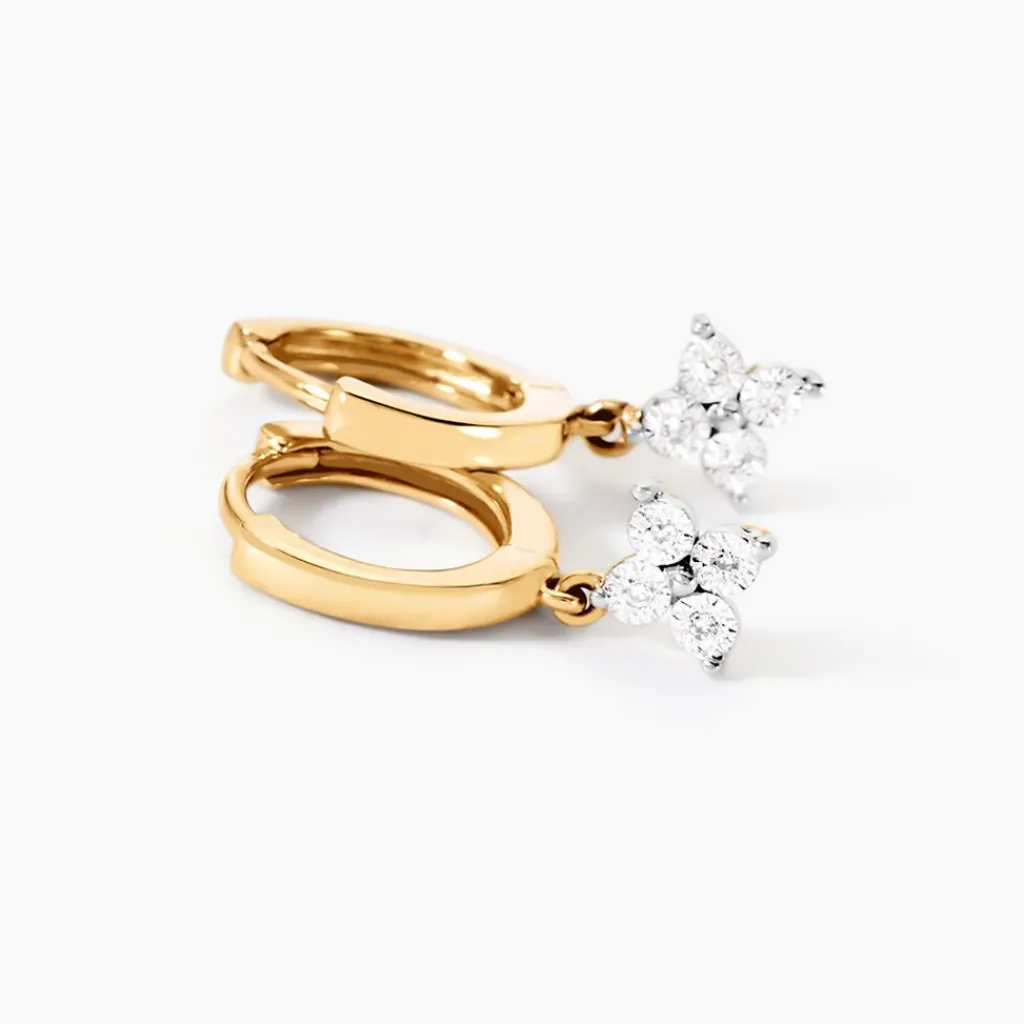 Histoire d'Or Bijoux D'Oreilles Eternal Spring Or Jaune Diamant Clearance