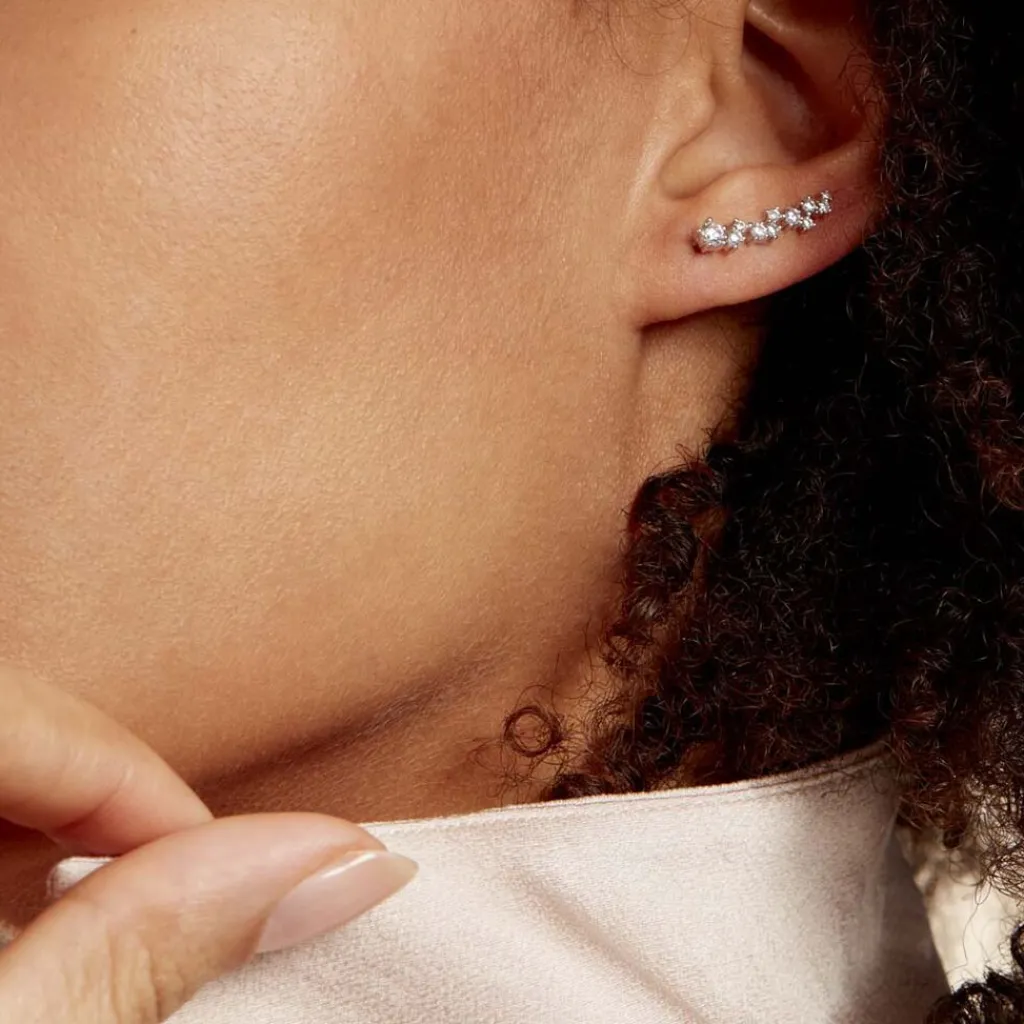 Histoire d'Or Bijoux D¿oreilles Grimpants Enza Argent Blanc Oxyde De Zirconium Hot