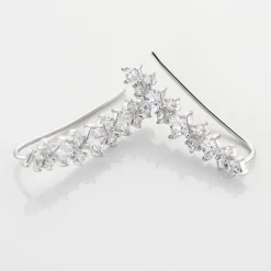 Histoire d'Or Bijoux D¿oreilles Grimpants Sarida Argent Blanc Oxyde De Zirconium Sale