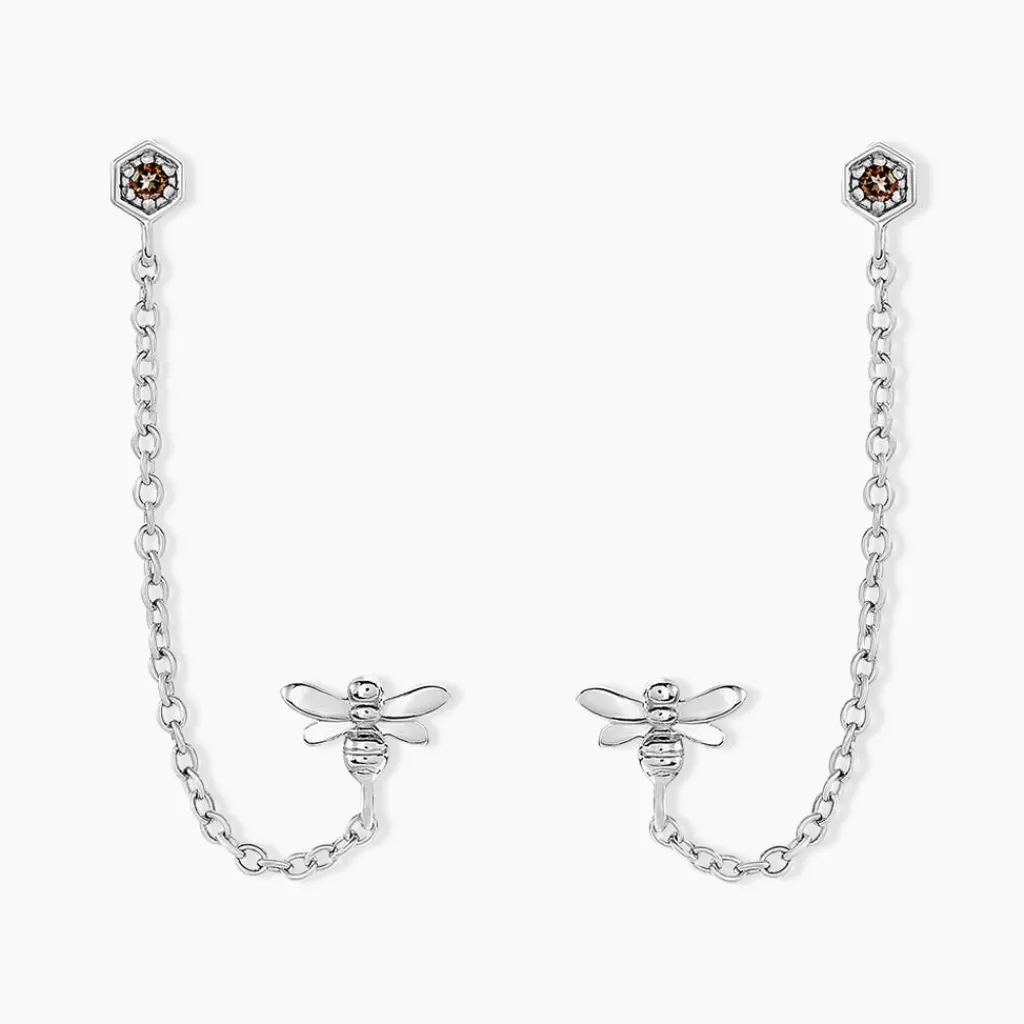 Histoire d'Or Bijoux D'oreilles Honey Argent Blanc Oxyde De Zirconium Discount