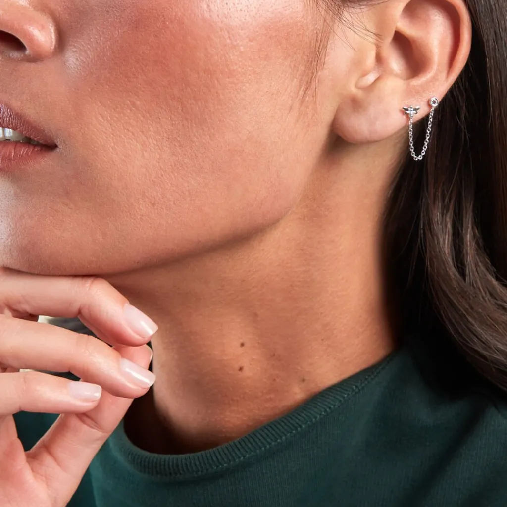 Histoire d'Or Bijoux D'oreilles Honey Argent Blanc Oxyde De Zirconium Discount