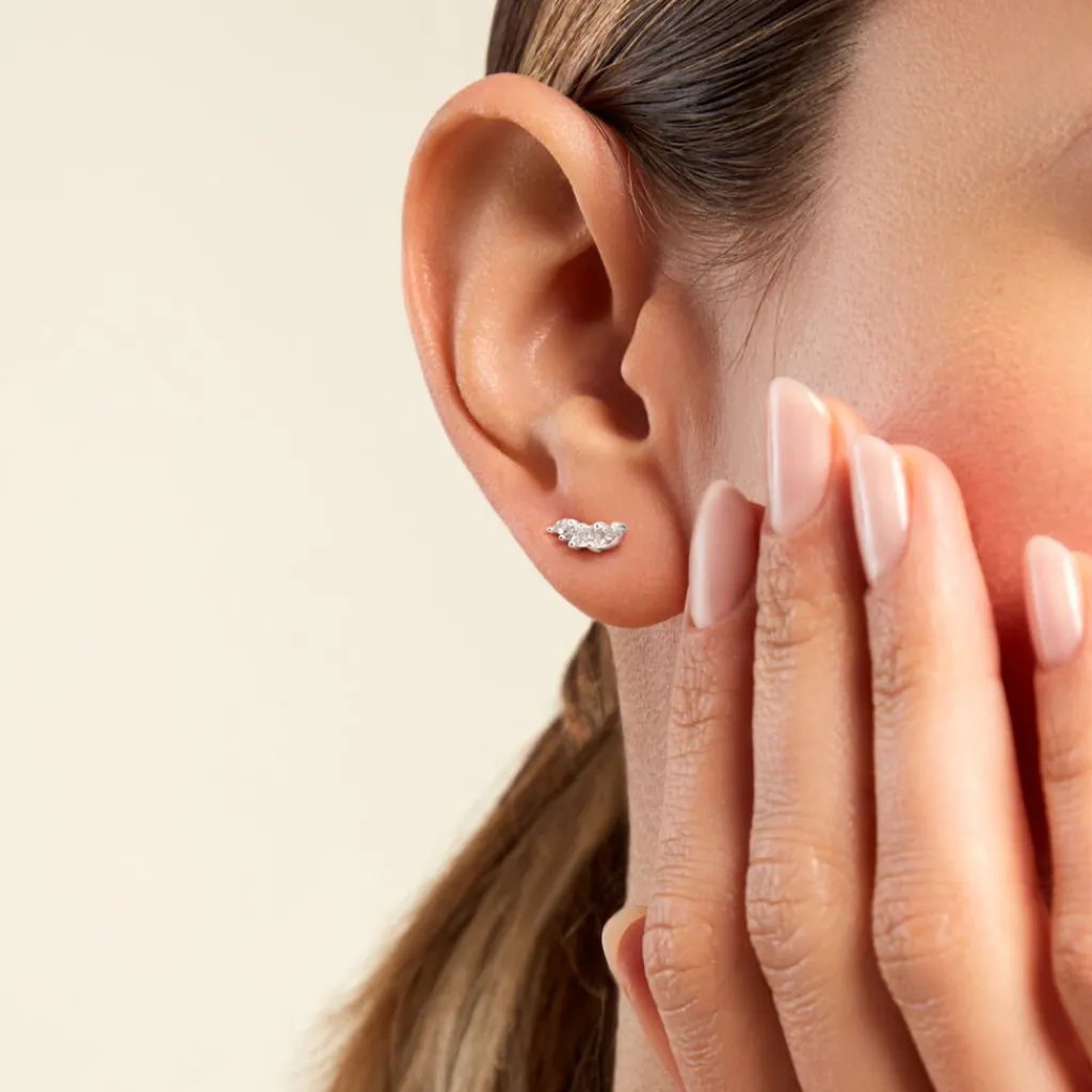 Histoire d'Or Bijoux D'oreilles Juanie Argent Blanc Oxyde De Zirconium New