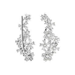 Histoire d'Or Bijoux D'oreilles Midnight Flower Argent Blanc Oxyde De Zirconium Hot