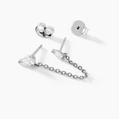 Histoire d'Or Bijoux D'oreilles Navette De Zirconium argent blanc oxyde Outlet