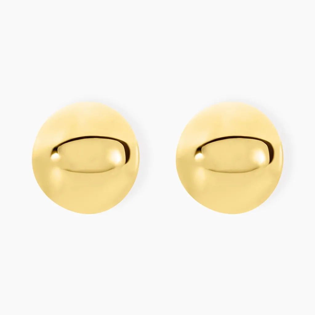 Histoire d'Or Bijoux D'oreilles Perles Solaires Acier Jaune Sale