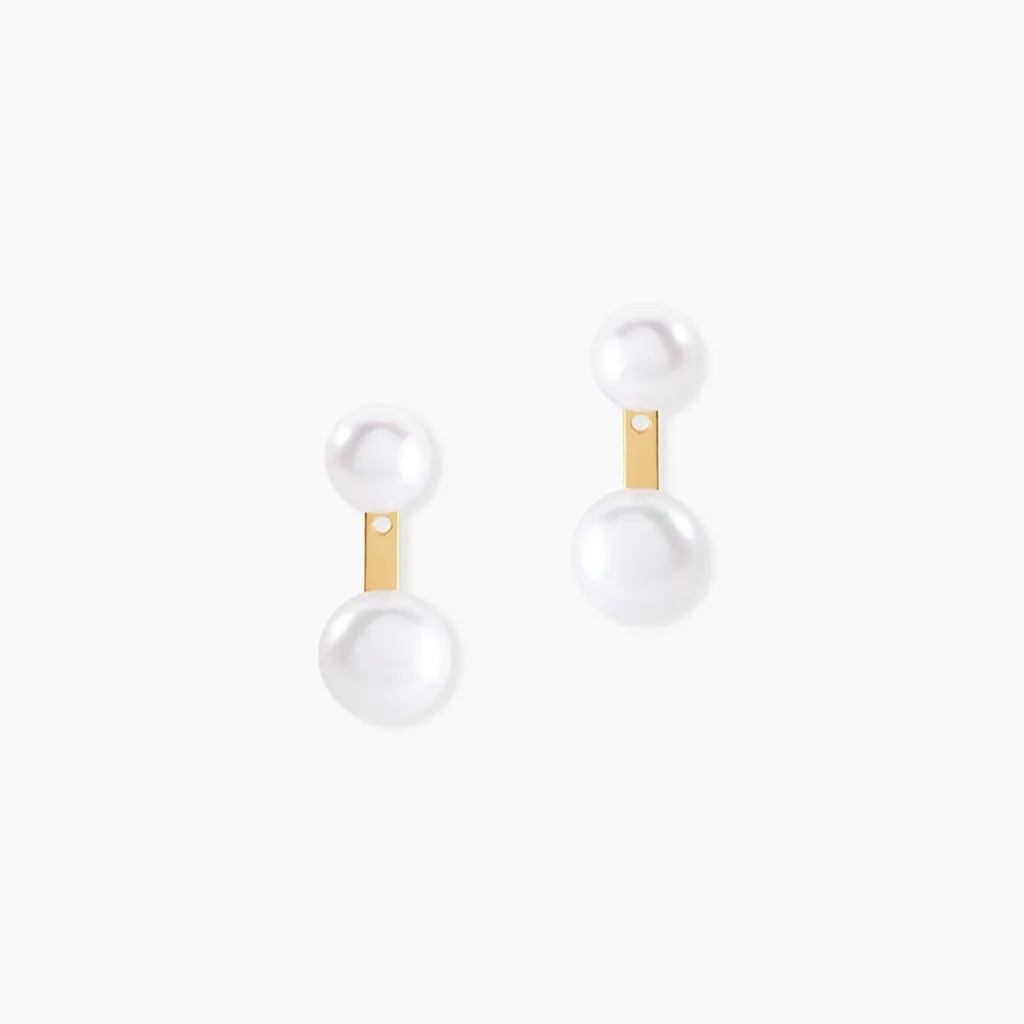 Histoire d'Or Bijoux D'oreilles Seona Or Jaune Perle De Culture New