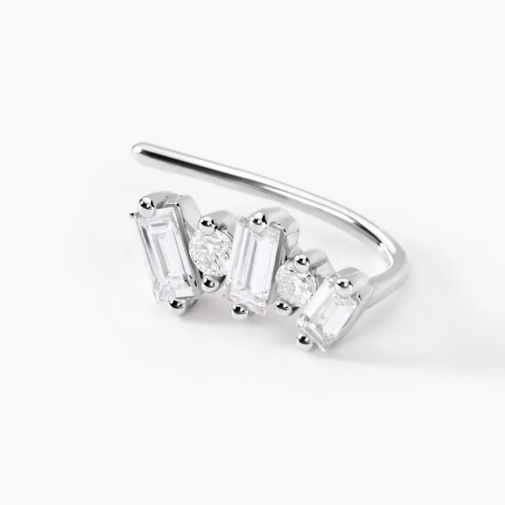 Histoire d'Or Bijoux D'oreilles Zachary Or Blanc Diamant Synthétique Discount