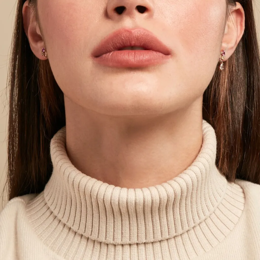 Histoire d'Or Boucle D'oreille Dépareillée Clematis Plaqué Or Jaune Spinelle Oxyde Clearance