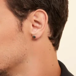 Histoire d'Or Boucle D'oreille Puce Unitaire Paco Argent Blanc Oxyde De Zirconium argent blanc oxyde noir Clearance