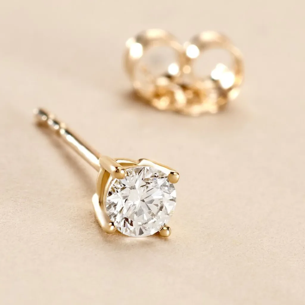 Histoire d'Or Boucle D'oreille Puce Unitaire Victoria or jaune diamant Outlet