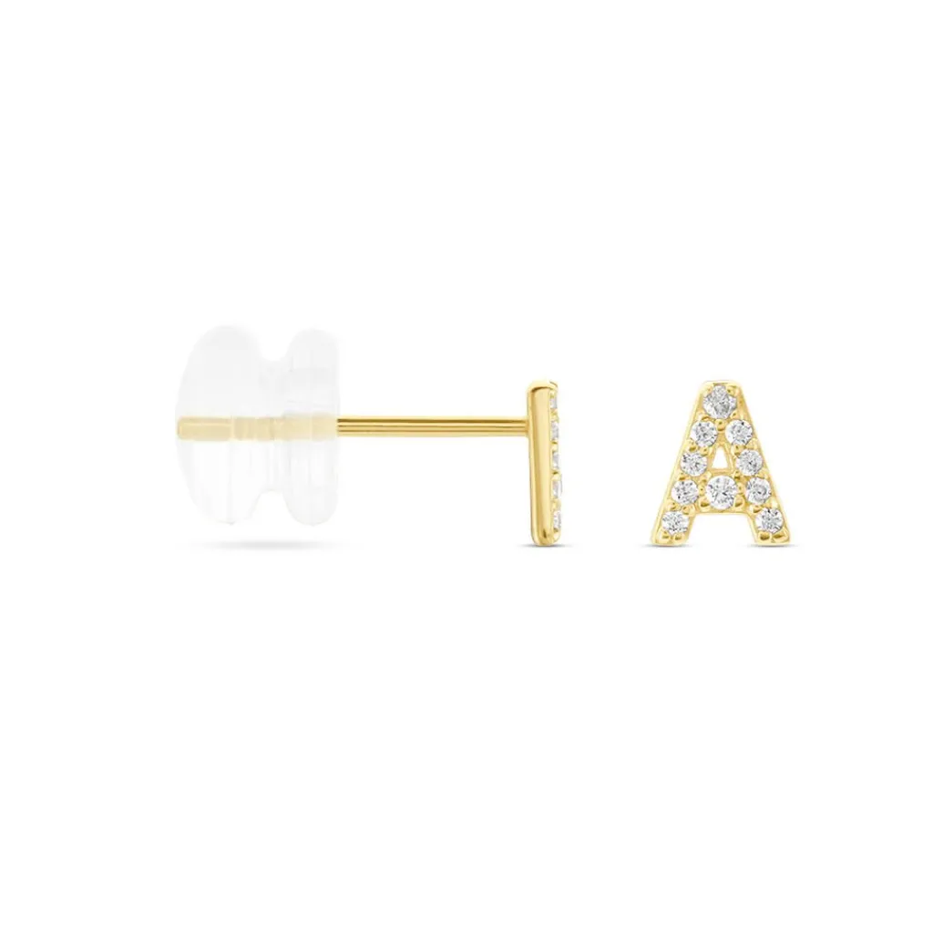 Histoire d'Or Boucle D'oreille Puce Unitaire Jodoca Or Jaune Oxyde De Zirconium Clearance