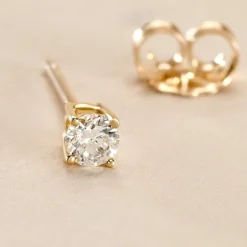 Histoire d'Or Boucle D'oreille Puce Unitaire Victoria or jaune diamant New