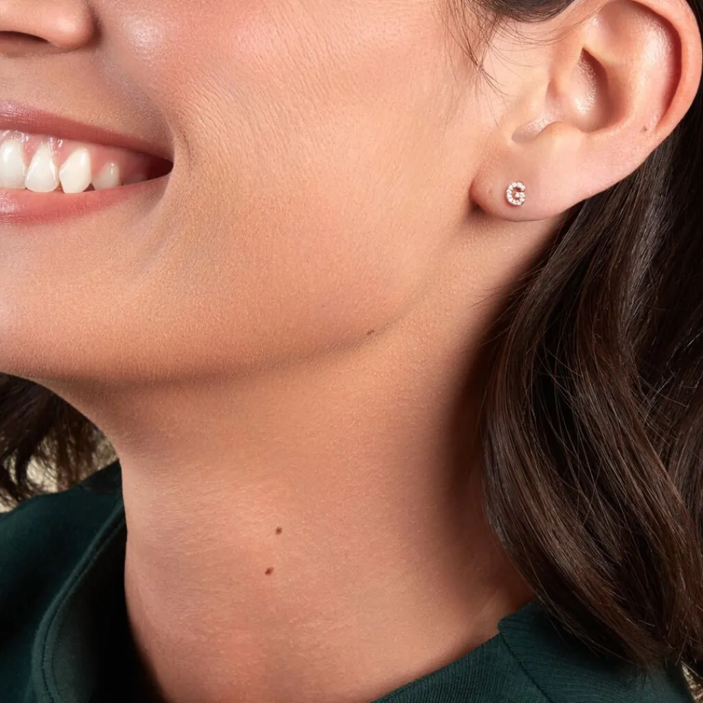 Histoire d'Or Boucle D'oreille Puce Unitaire Jodoca Or Jaune Oxyde De Zirconium Clearance