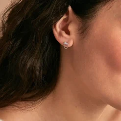 Histoire d'Or Boucle D'oreille Puce Unitaire Duane Argent Blanc Oxyde De Zirconium Best