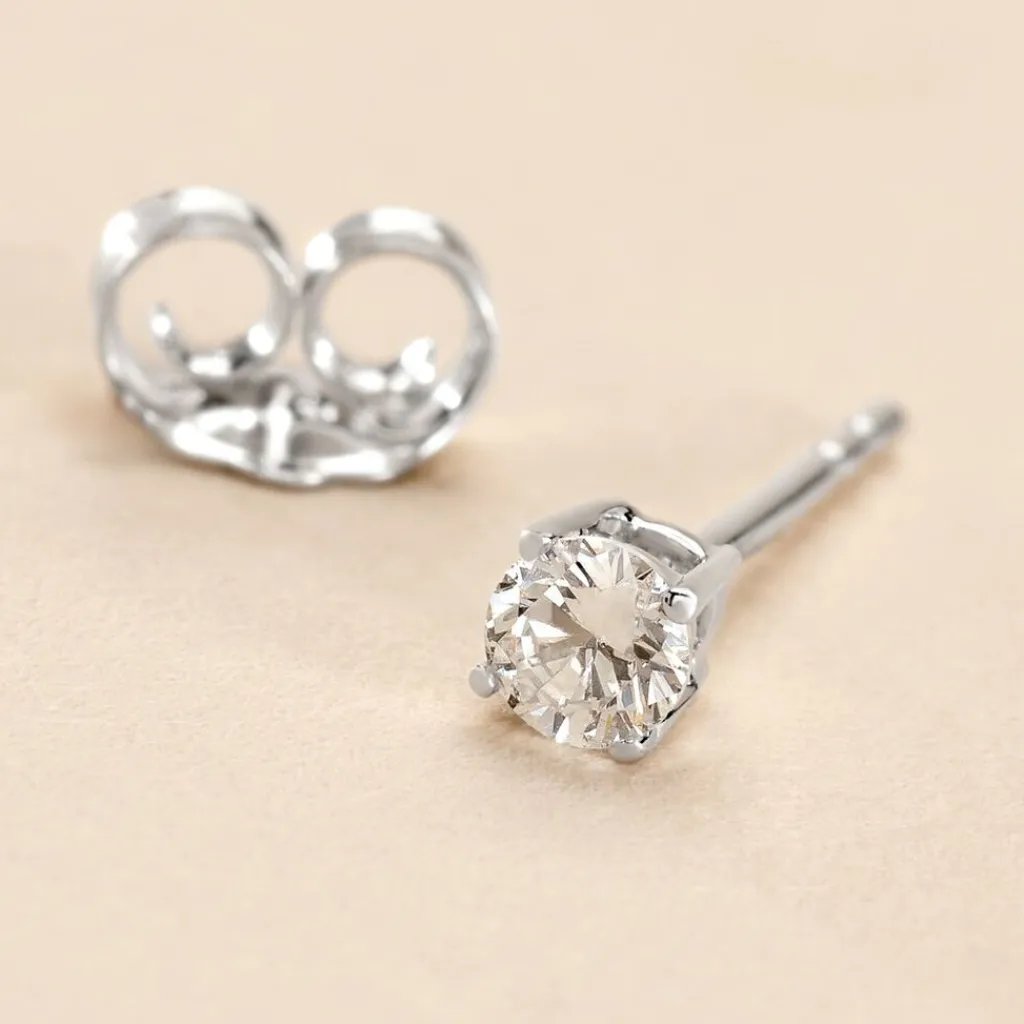 Histoire d'Or Boucle D'oreille Puce Unitaire Victoria or blanc diamant Discount